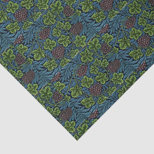 Wijn in blauw, Morris-patroon Tissuepapier (Detail)
