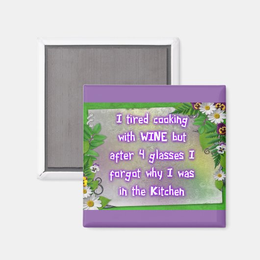 Wijn in de keukenmagneet magneet (Voorkant / Achterkant)