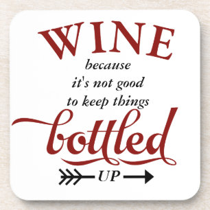 Wijn in de mond bier onderzetter