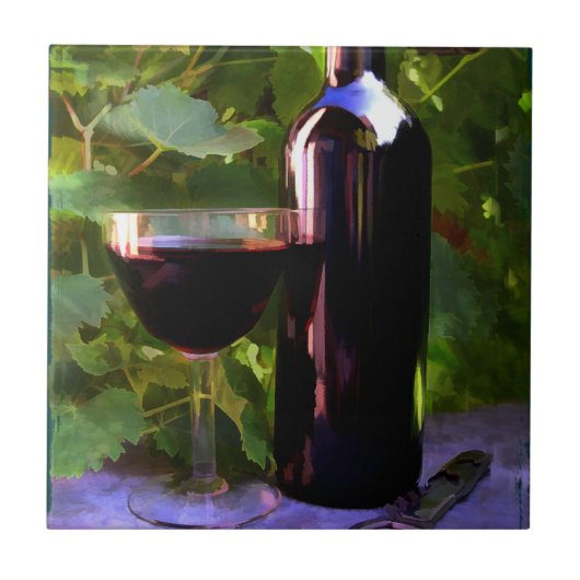 Wijn in de zon tegeltje (Voorkant)