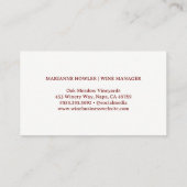 Wijn in glas gieten | Waterverf-penseel Visitekaartje (Achterkant)