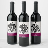 Wijn in Kanji, Katakana en Hiragana als druiven Wijn Etiket (Flessen)