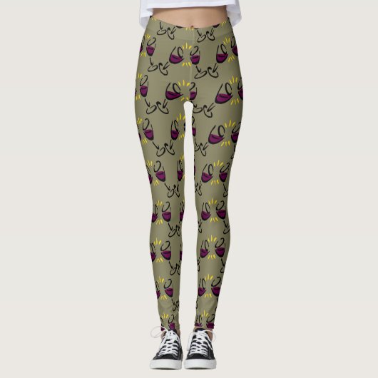 Wijn in mijn Yoga-pants Leggings (Voorkant)