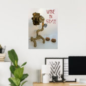 Wijn in stijl Poster! Poster (Thuiskantoor)