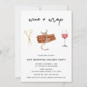 Wijn & Inpak Kerst Cadeauverpakking Feest Kaart (Voorkant)