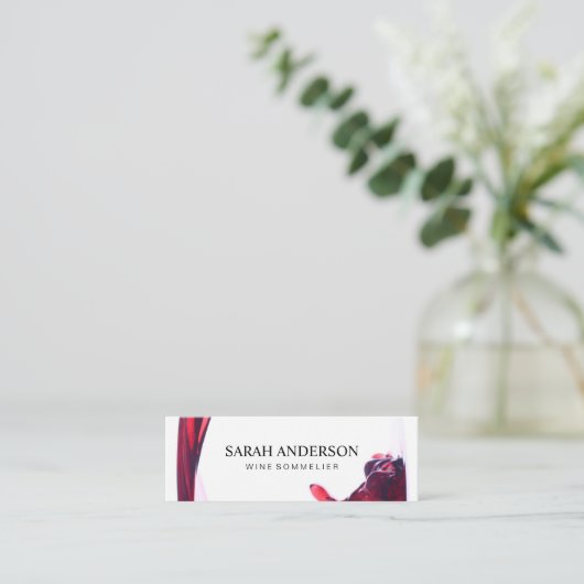 Wijn inschenken mini visitekaartje (Staand voorkant)