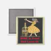 Wijn is bewijs, bewerk tekst magneet (Voorkant / Achterkant)