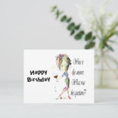 Wijn is de vraag of grappige cadeaus voor gezegde  briefkaart (Staand voorkant)