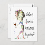 Wijn is de vraag of grappige cadeaus voor gezegde  briefkaart (Voorkant / Achterkant)