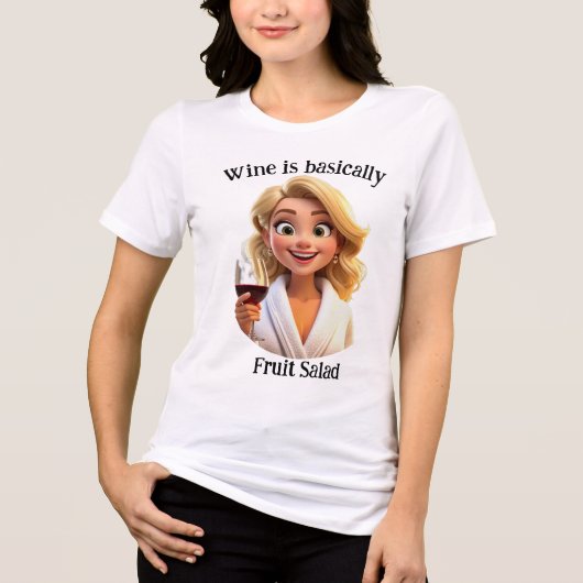 Wijn is eigenlijk fruitsalade Tri-Blend shirt (Voorkant)