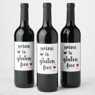 Wijn is glutenvrij grappig etiket