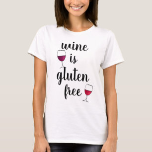 Wijn is glutenvrij t-shirt