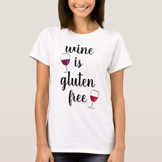 Wijn is glutenvrij t-shirt (Voorkant)