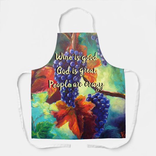 Wijn is goed schort (Voorkant)