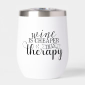 Wijn is goedkoper dan therapie Wijnliefhebber Grap (Voorkant)