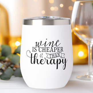 Wijn is goedkoper dan therapie Wijnliefhebber Grap