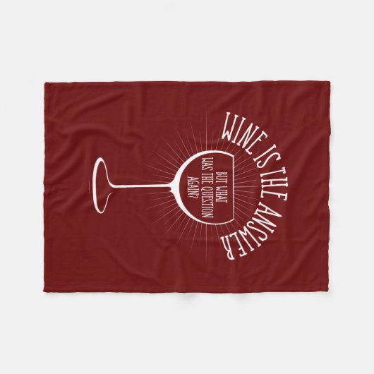 Wijn is het antwoord fleece deken (Voorkant (Horizontaal))