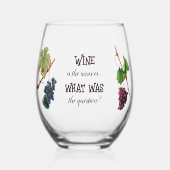 Wijn is het antwoord Grappig Wijnglas Zonder Voet (Voorkant)