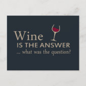 Wijn is het antwoord grappige wijn citaat feestdagenkaart (Voorkant)