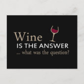 Wijn is het antwoord grappige wijn citaat feestdagenkaart (Voorkant)