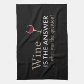 Wijn is het antwoord grappige wijn citaat theedoek (Verticaal)