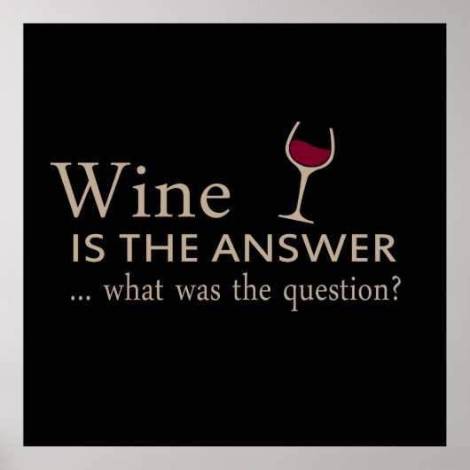 wijn is het antwoord op de vraag poster (Voorkant)