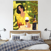 Wijn is het antwoord. Wat was de vraag? Canvas Afdruk (Insitu (Slaapkamer))