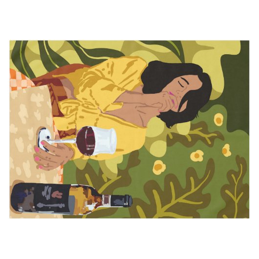 Wijn is het antwoord. Wat was de vraag? Tafelkleed (Voorkant (Horizontaal))