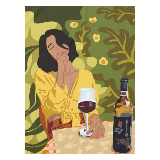 Wijn is het antwoord. Wat was de vraag? Tafelkleed (Voorkant)