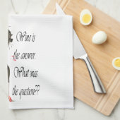 Wijn is het antwoord - wat was de vraag? theedoek (Quarter Fold)