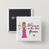 "Wijn is het nieuwe groene" St. Patrick's Day Squa Vierkante Button 5,1 Cm (Voorkant /achterkant)