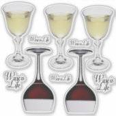 Wijn Is Levensblad van 10 plakboekstickers Sticker (Voorkant)