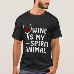 Wijn is mijn spirituele dierlijke Mannen vrouwen T-shirt