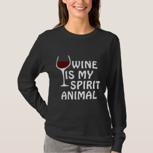 Wijn is mijn spirituele dierlijke Mannen vrouwen T-shirt