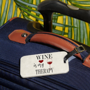 Wijn is mijn therapeutische Bagagelabel