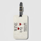 Wijn is mijn therapeutische Bagagelabel (Voorkant (verticaal))