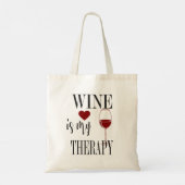 Wijn is mijn therapeutische Canvas tas (Achterkant)