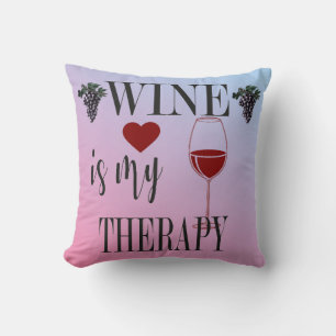 Wijn is mijn therapeutische Sierkussen