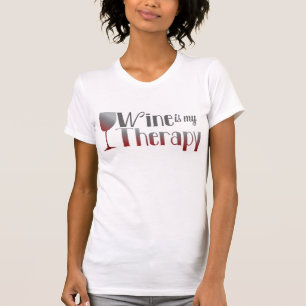 Wijn is mijn therapie t-shirt