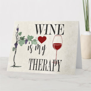 Wijn Is Mijn Therapie Wenskaart Kaart