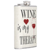 Wijn is mijn therapiefles heupfles (Rechts)