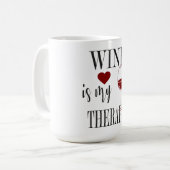 Wijn is mijn therapiekoffie-Mok Koffiemok (Voorkant links)