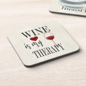 Wijn is mijn Therapy Beverage Coaster Bier Onderzetter (Linkerzijde)