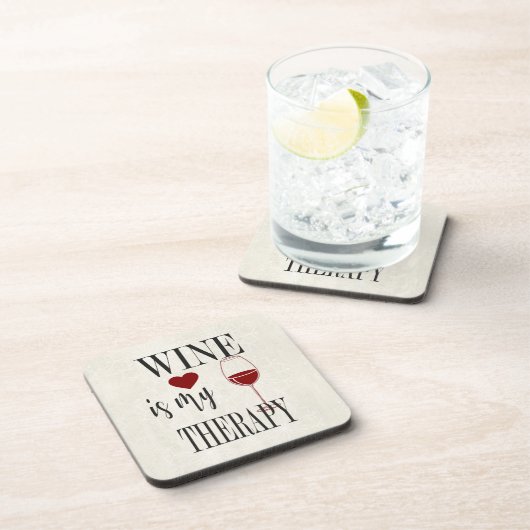 Wijn is mijn Therapy Beverage Coaster Bier Onderzetter (Rechterzijde)