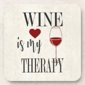Wijn is mijn Therapy Beverage Coaster Bier Onderzetter (Voorkant)