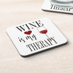 Wijn is mijn Therapy Beverage Coaster Bier Onderzetter