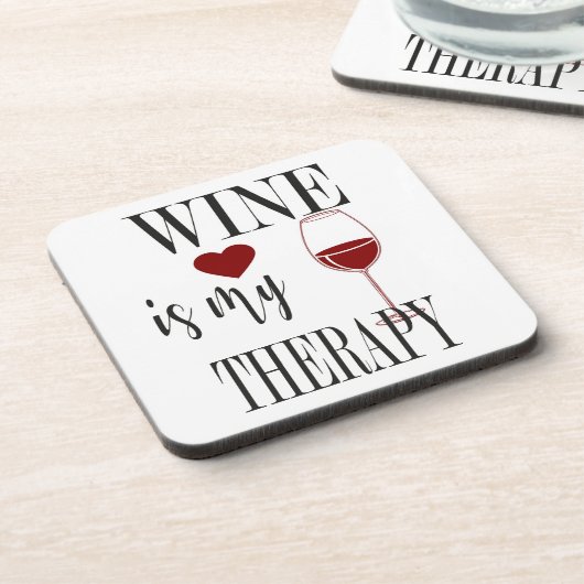 Wijn is mijn Therapy Beverage Coaster Bier Onderzetter (Linkerzijde)