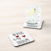 Wijn is mijn Therapy Beverage Coaster Bier Onderzetter (Rechterzijde)