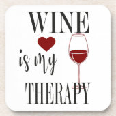 Wijn is mijn Therapy Beverage Coaster Bier Onderzetter (Voorkant)