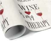 Wijn is mijn Therapy Wrapping Paper Cadeaupapier (Rol Hoek)